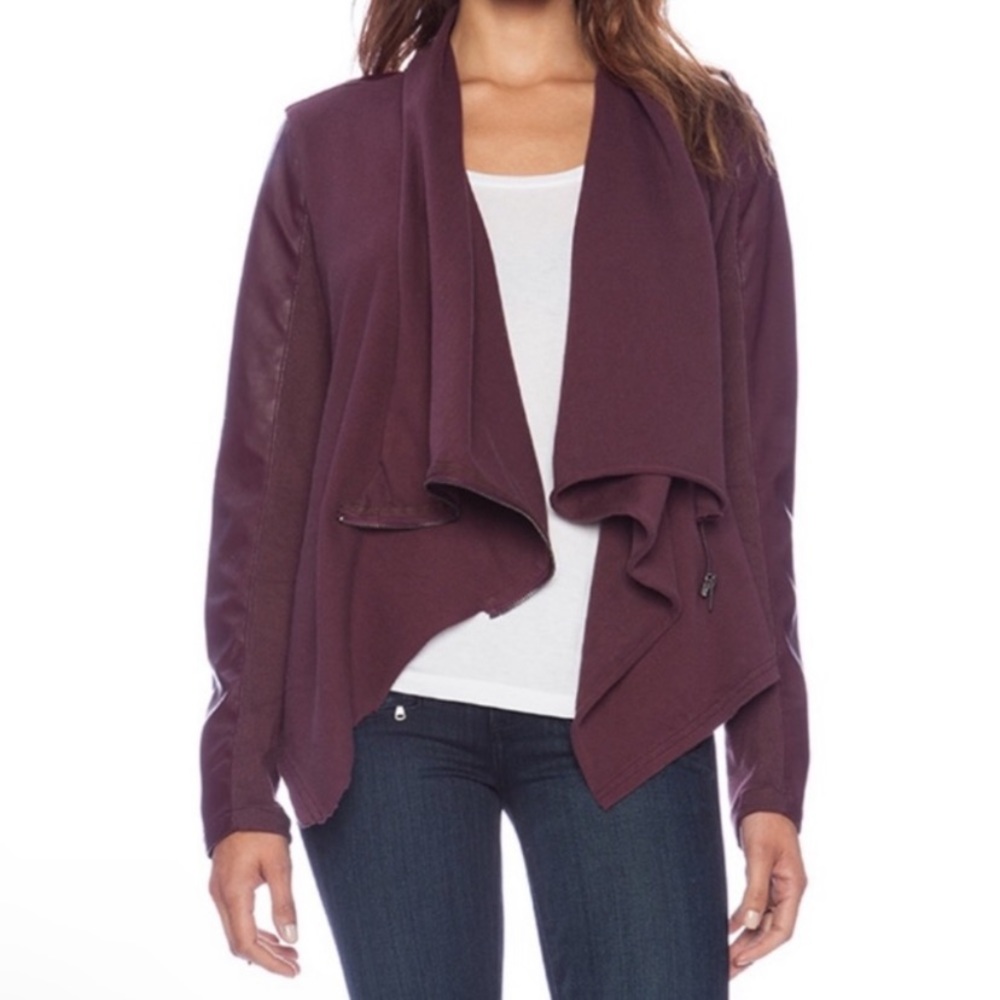 Blank NYC Faux Leather Drape Moto Jacket Size Small